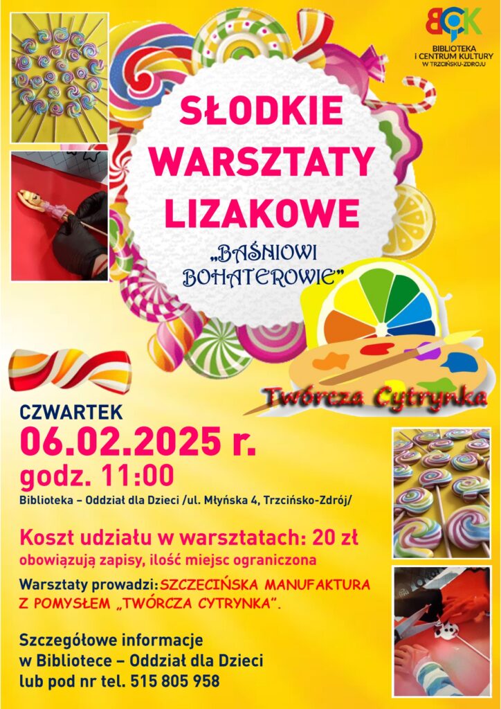 Plakat - Warsztaty lizakowe